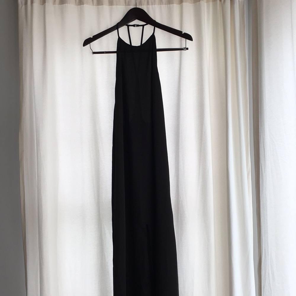 Long strappy black dress